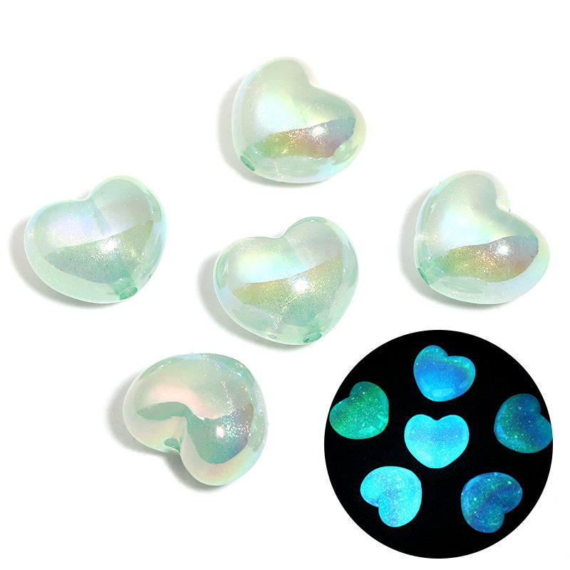 Wholesale 100pcs Luminous fat love acrylic beads